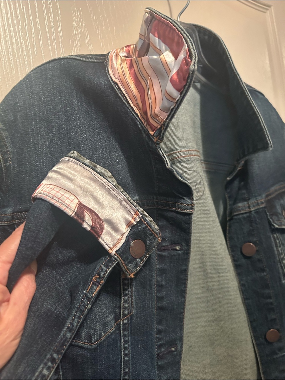 Dark Blue Denim Jacket with cool Details - Picture 3 of 13